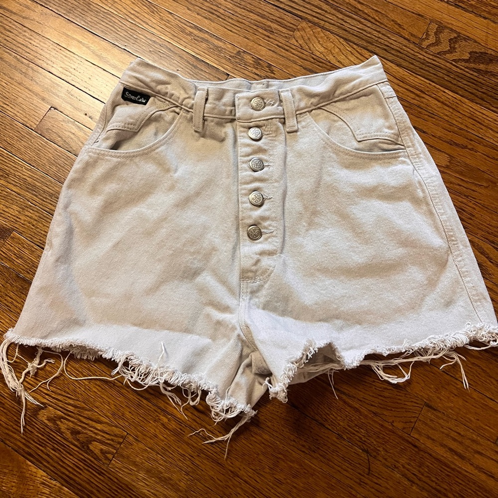 Wrangler Silver Lake button fly white jean shorts (26) Vintage!!